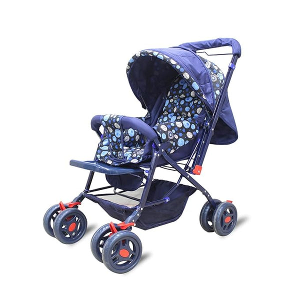 White Cherry Baby Stroller Pram Easy Fold for Newborn Baby/Kids Reversible Handle Bracker 360 Degree Rotation Wheel Easy Carry Travel