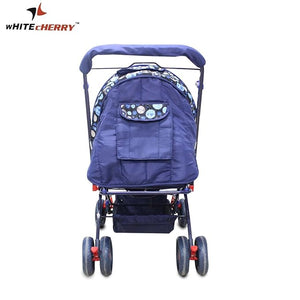White Cherry Baby Stroller Pram Easy Fold for Newborn Baby/Kids Reversible Handle Bracker 360 Degree Rotation Wheel Easy Carry Travel