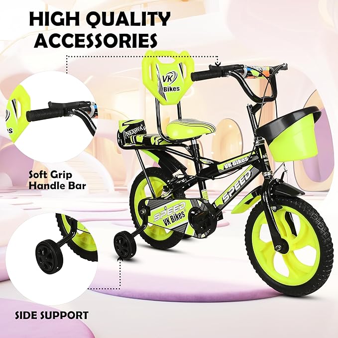 Kaashnic Kids Cycle 14T with Training Wheels Double Gaddi
