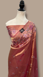 Pure Tissue Handloom Banarasi Saree With Chikankari