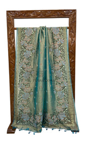 Pure Tissue Handloom Banarasi Saree With Chikankari
