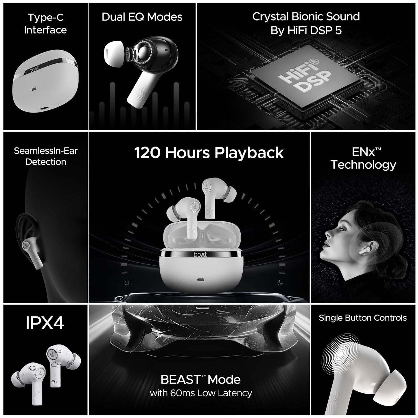 boAt Nirvana Ion Crystal Bionic Sound by Hifi DSP 5 Bluetooth