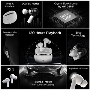 boAt Nirvana Ion Crystal Bionic Sound by Hifi DSP 5 Bluetooth