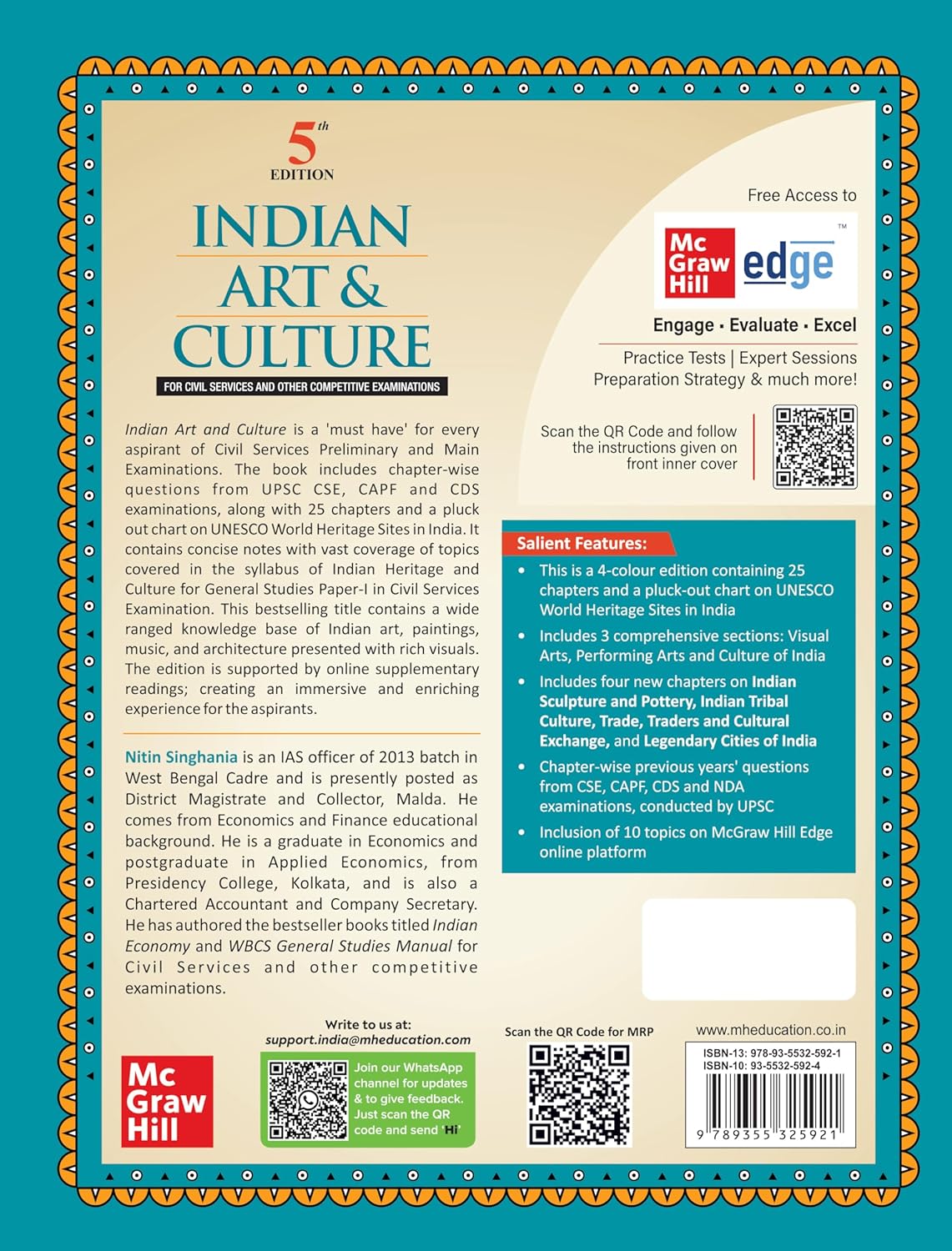 Indian Art and Culture (English) by Nitin Singhania (IAS) for UPSC CSE 2025 | 5th edition (latest) - Multicolour book | Civil Services Exam - Prelims, Mains and Interview | State PSCs exams/ PCS exams