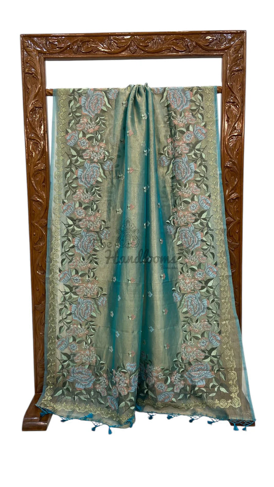 Pure Tissue Handloom Banarasi Saree With Chikankari