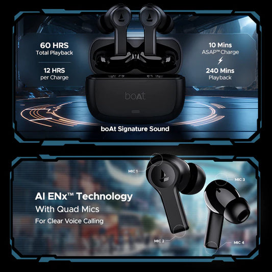 boAt Airdopes Flex 454 ANC Wireless Earbuds