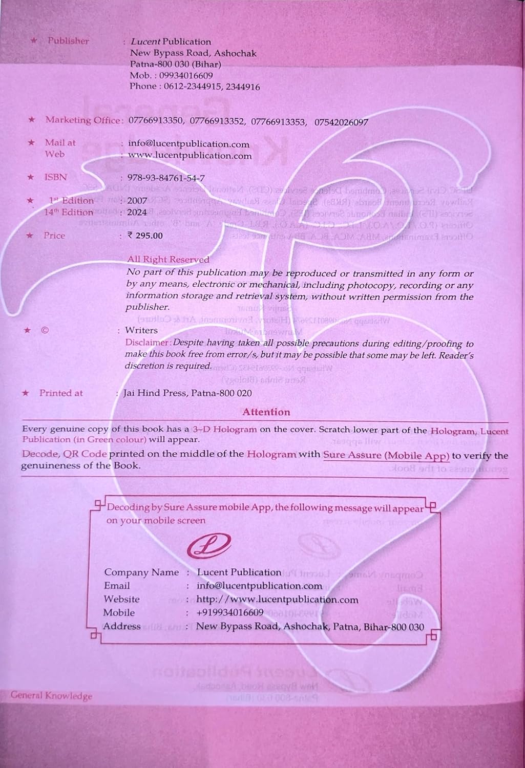 Lucent Gk 2024 New Edition - English | Latest Updated Contents - 14th 2024 & Updated Page 494 & 295